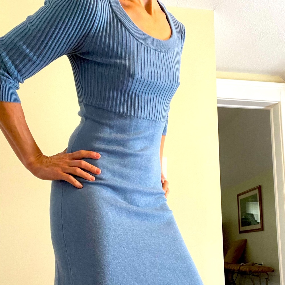 Light blue knot Athleta sweater dress